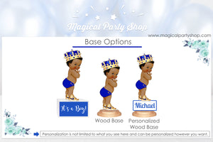 Mexican Fiesta Sombrero Maracas Personalized Baby Shower Centerpiece | Cinco De Mayo Party | Vintage Baby Boy l African American | Prince