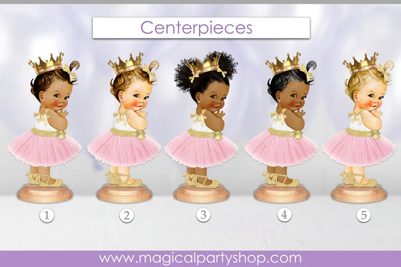 Baby Shower Centerpiece Pink Tulle Dress and Gold Shoes & Crown Tutu Baby Shower Centerpiece Pink Tulle Dress and Gold Shoes & Crown Tutu