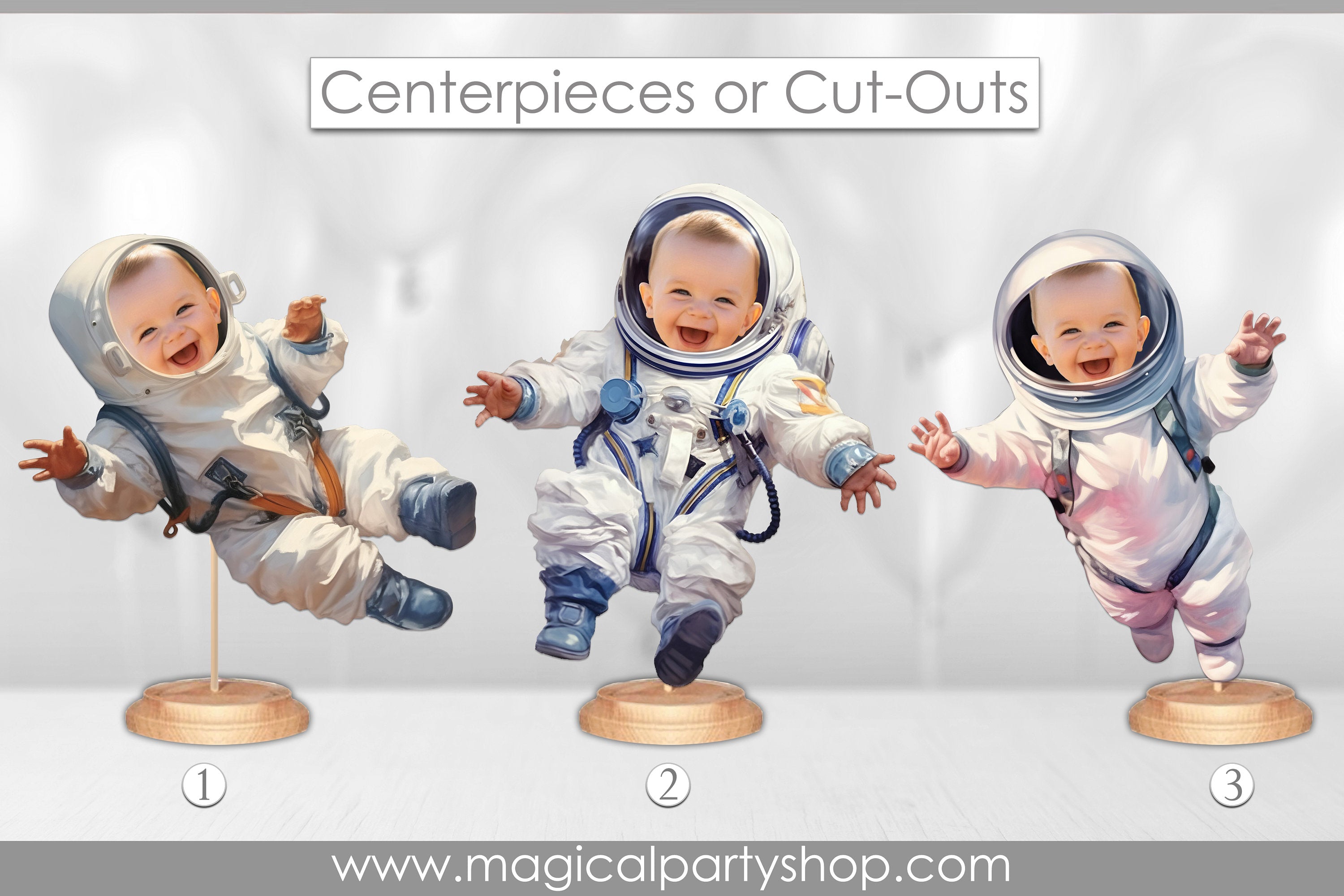 Space Moon Centerpieces | Astronaut Photo Centerpiece | Photo Face Centerpiece | Boy Girl Galaxy Party | Galaxy of Stars Centerpiece