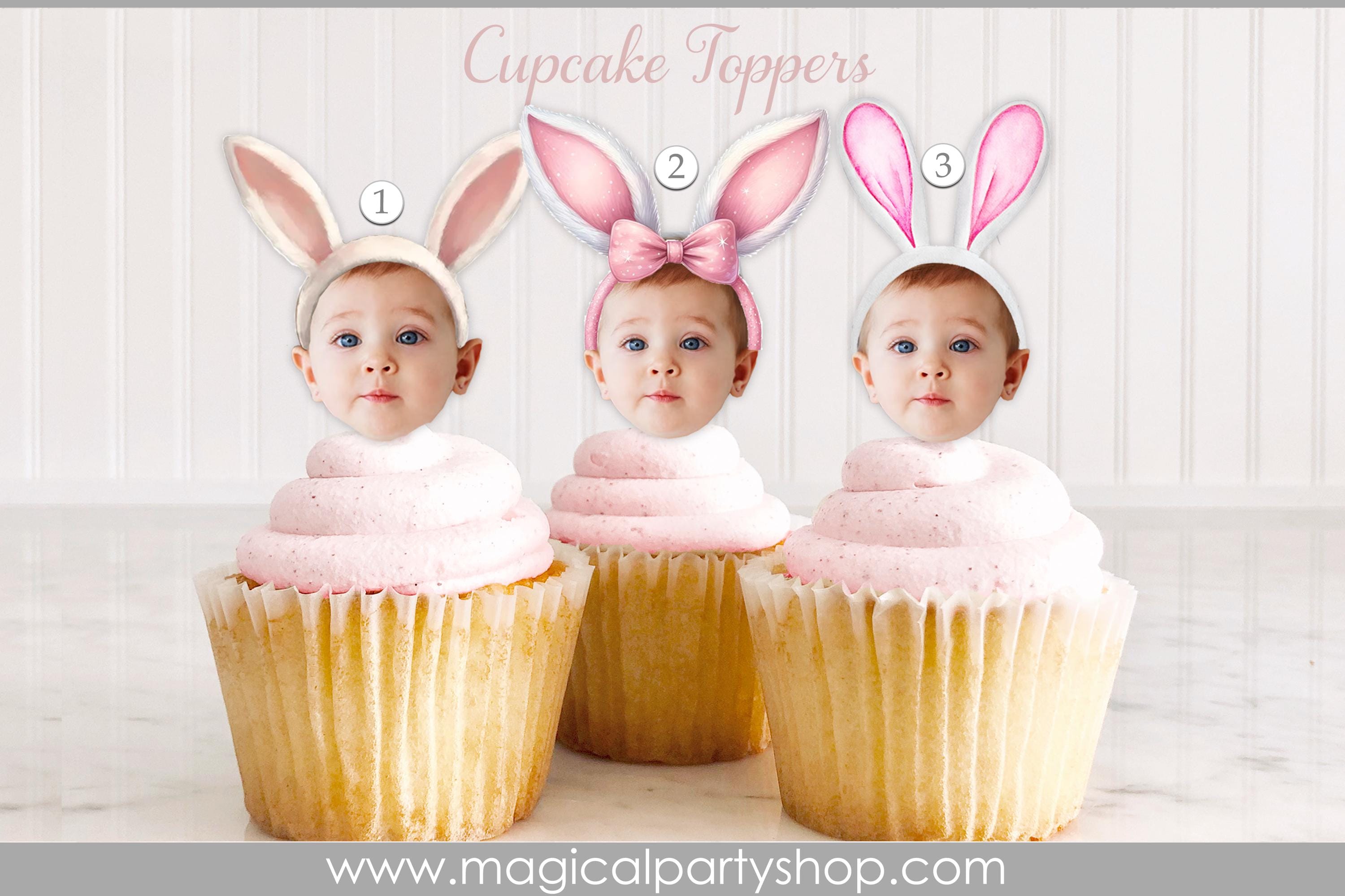 Easter Birthday Cupcake Toppers | Easter Picture Cupcake Toppers | Easter Birthday Party Decorations