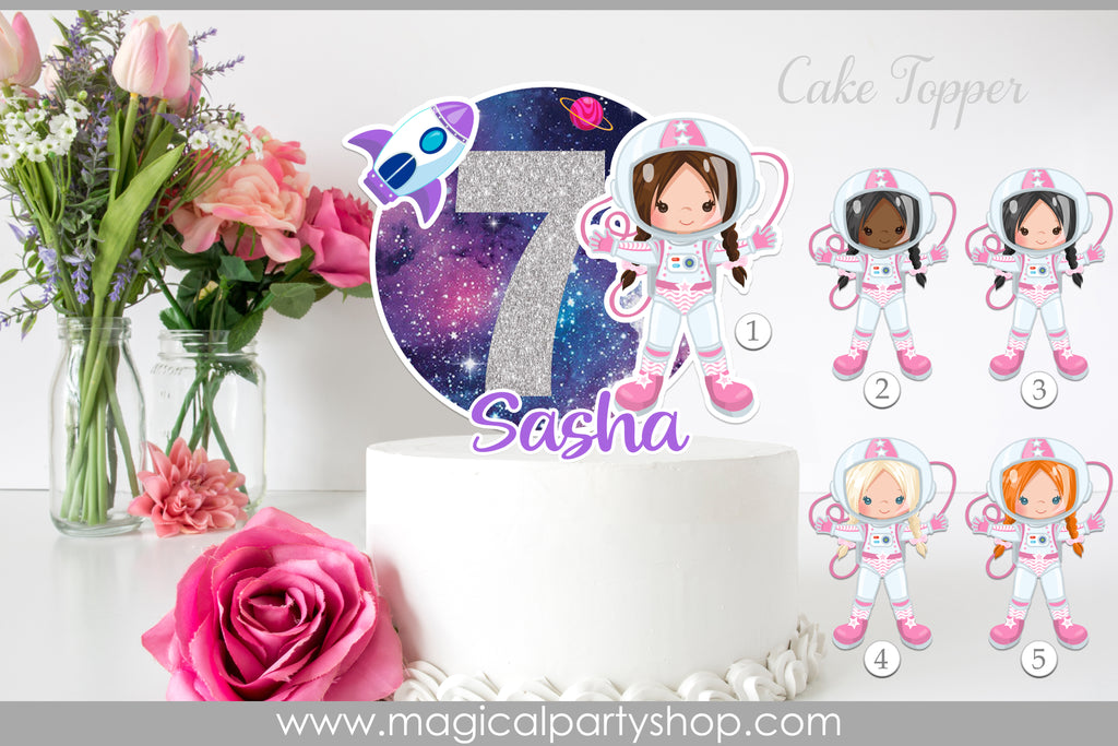 Galaxy of Stars Cake Moon and Stars Cake Topper Outter Space Cake topper | Outter Space Party | Galaxy Party Astronaut Cake Topper