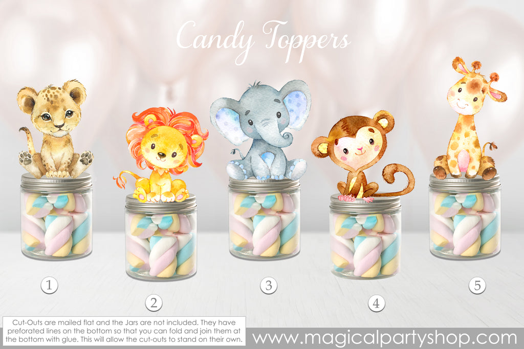 Elephant, Giraffe, Lion Baby Shower Party Favors | Safari Animal Party | Baby Animals | Party Favors