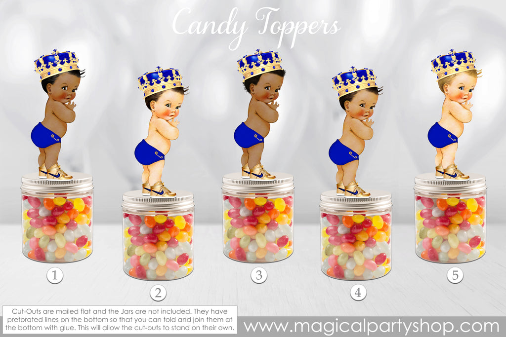 Baby Shower Party Favors | Royal Blue Prince| Vintage Baby Boy African American