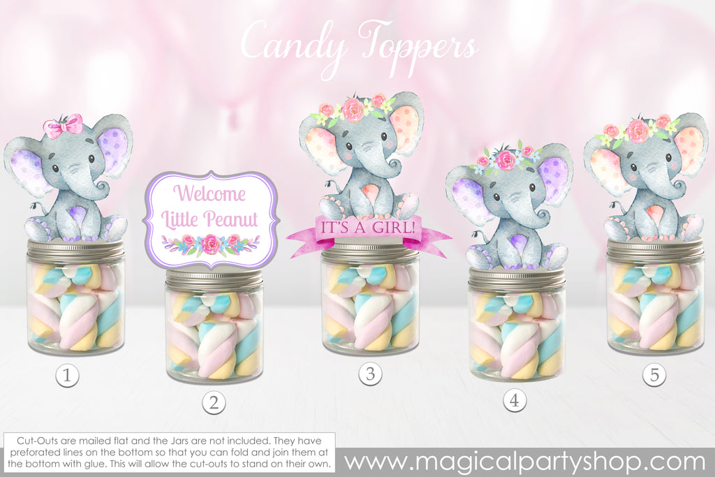 Elephant Baby Shower Party Favors | Pink Elephants | Baby Girl Elephants