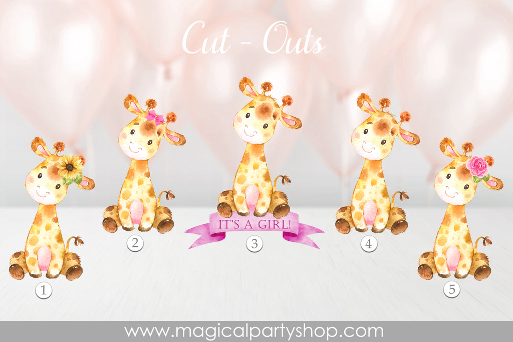 Giraffe Baby Shower Party Favors | Giraffe Centerpieces | Baby Giraffes | Gender Revel | Baby Girl and Baby Boy Giraffes | First Birthday