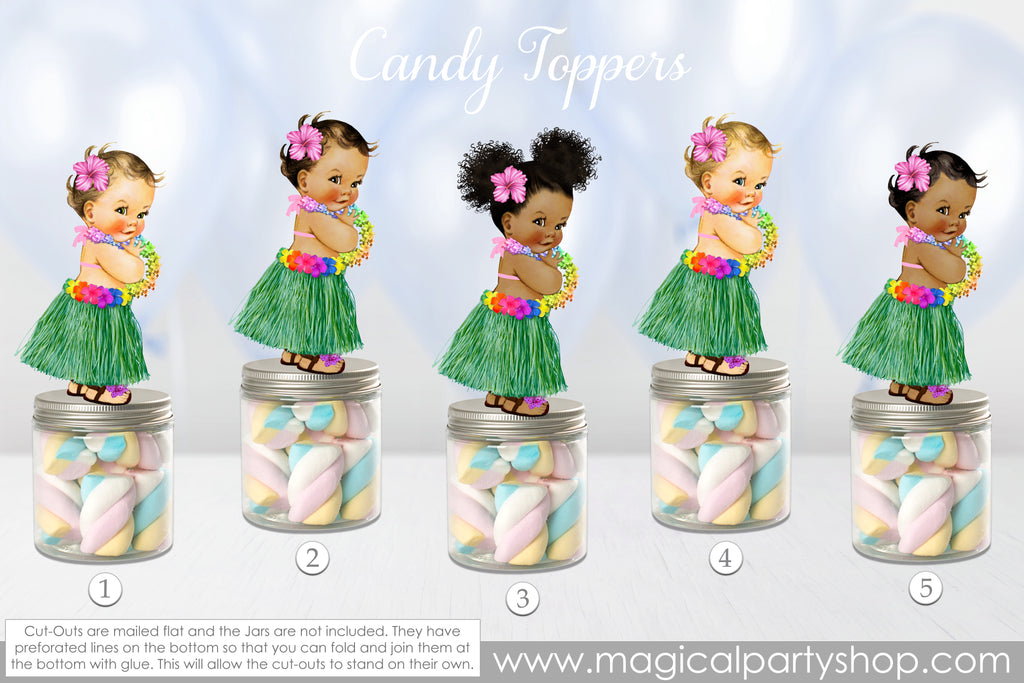 Luau Baby Shower Party Favors | Luau Brown Grass Skirt | Vintage Baby Girl African American | Luau Birthday Party