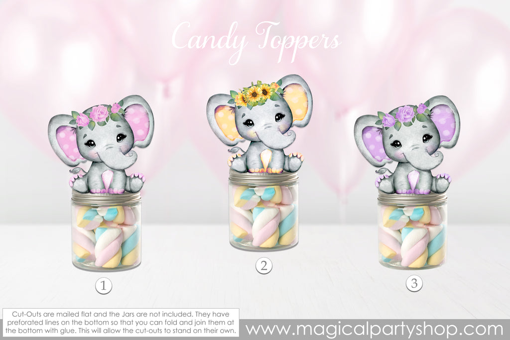 Elephant Baby Shower Party Favors | Purple Elephants | Baby Girl Elephants