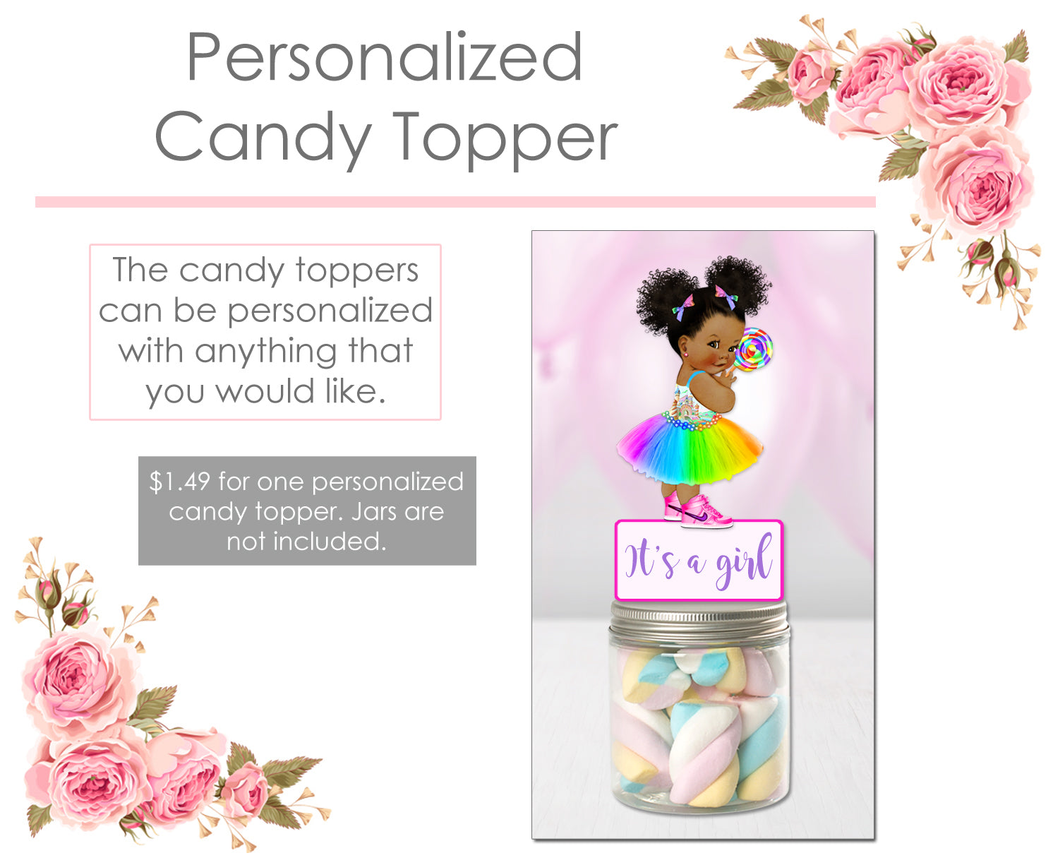 Baby Shower Party Favors | Princess Fairy | Vintage Baby Girl African American