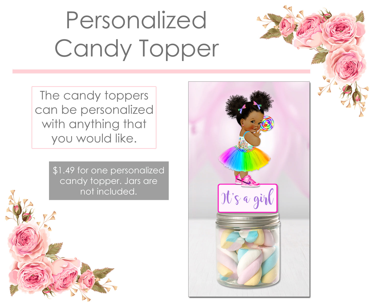 Baby Shower Party Favors | Mermaid Purple and Gold | Mermaid | Mermaid Birthday | Vintage Baby Girl African American