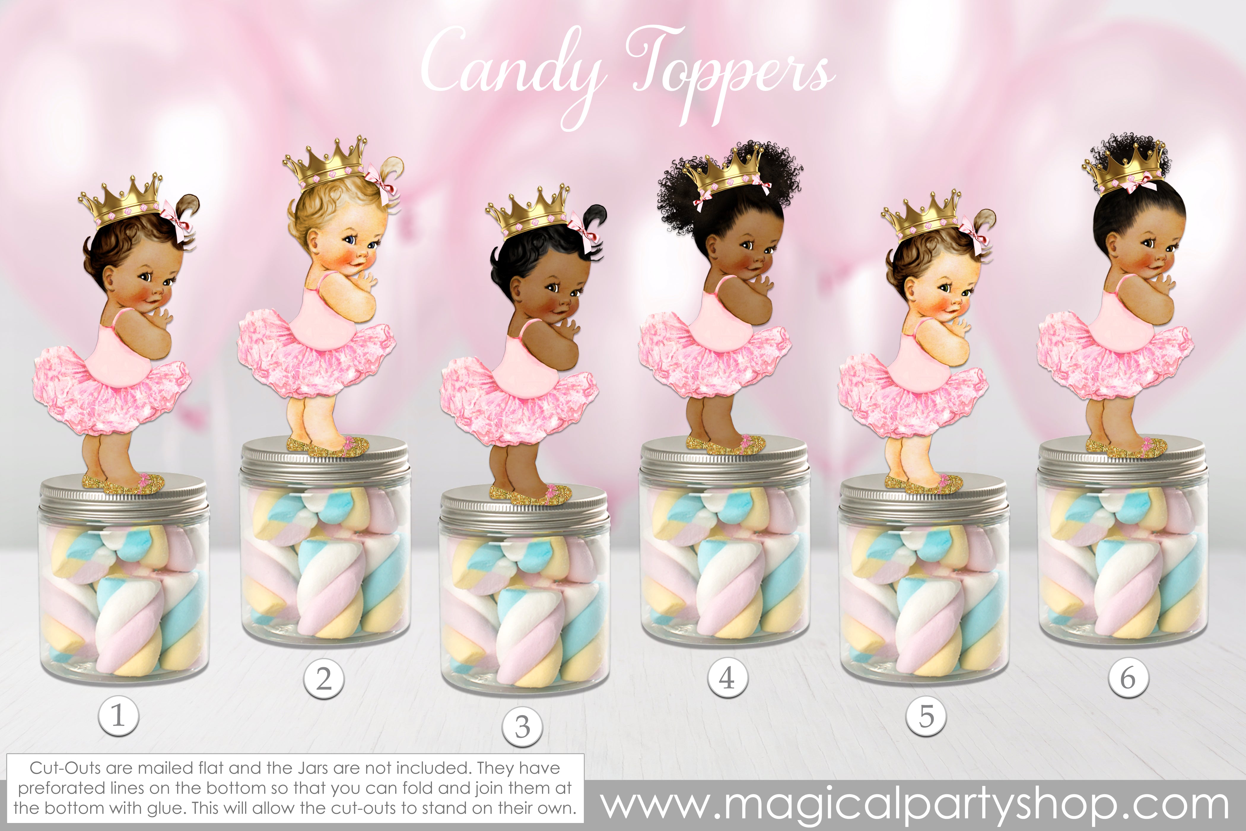 Baby Shower Party Favors | Princess Pink Ruffles | Ballet | Ballerina | Vintage Baby Girl African American
