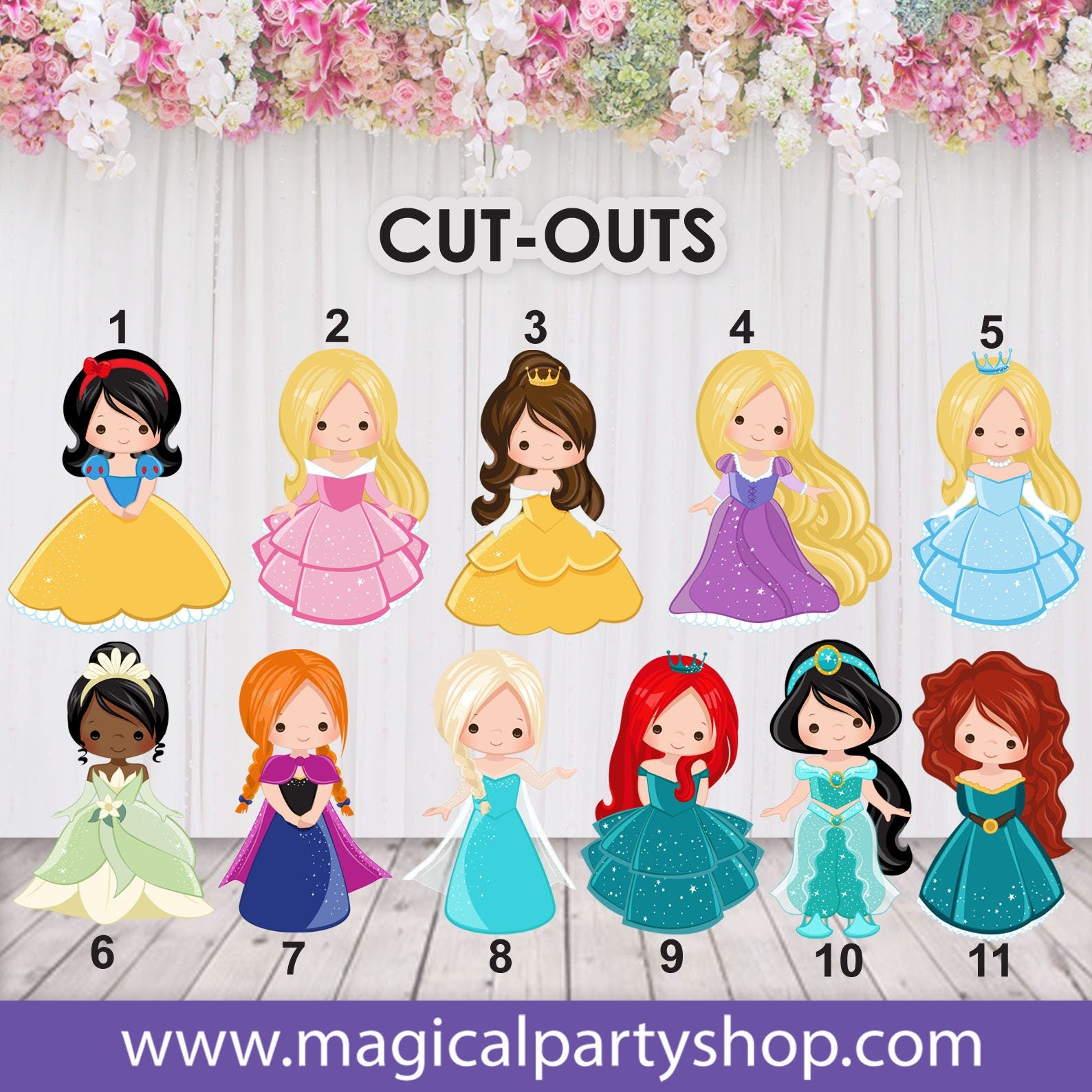 Princess Centerpieces | Princess Cake Topper | Princess Birthday Party | Princess Party Cupcake Toppers