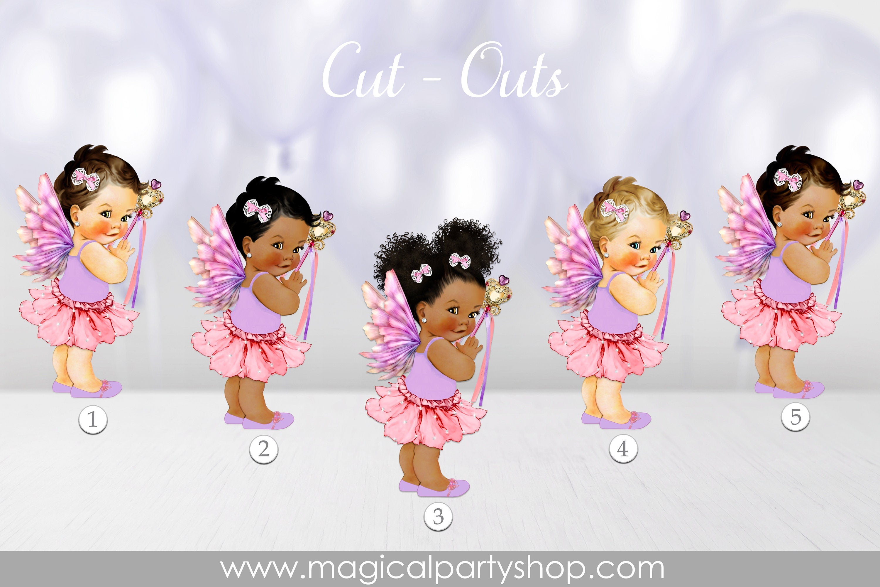 Baby Shower Centerpiece Princess Pink Fairy  | Vintage Baby Girl African American | Baby Shower Pink and Purple | Princess