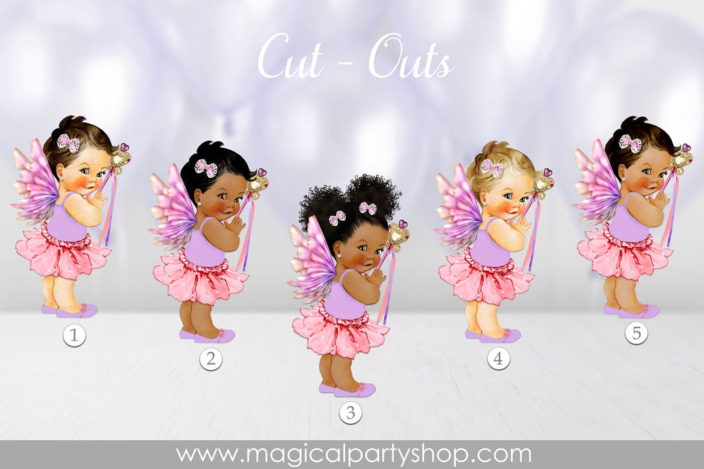 Baby Shower Centerpiece Princess Pink Fairy  | Vintage Baby Girl African American | Baby Shower Pink and Purple | Princess
