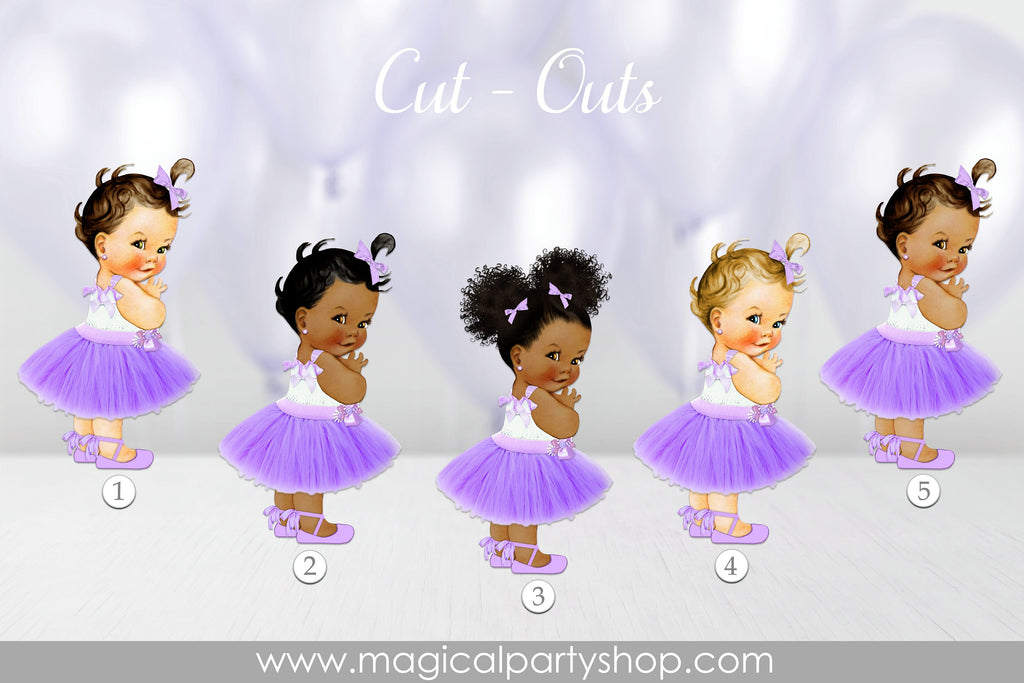 Baby Shower Centerpiece Princess Purple Skirt  | Vintage Baby Girl African American