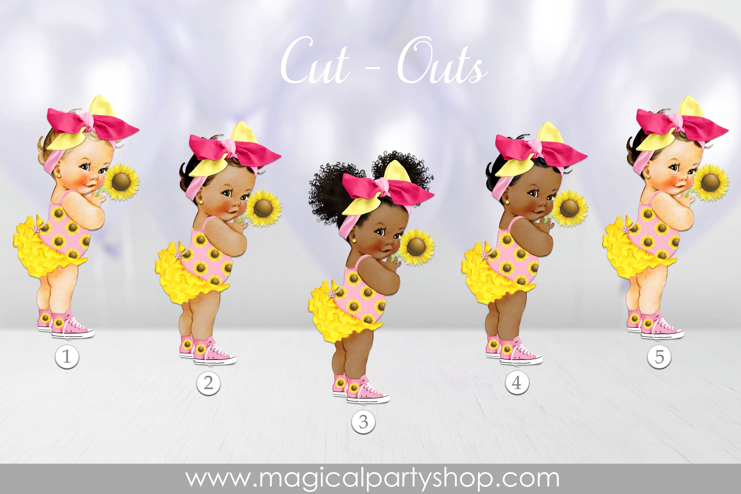 Baby Shower Centerpiece Queen Bee Princess Ruffle Pants Yellow Black Bee Wings Gold Crown | Vintage Baby Girl African American | Standing