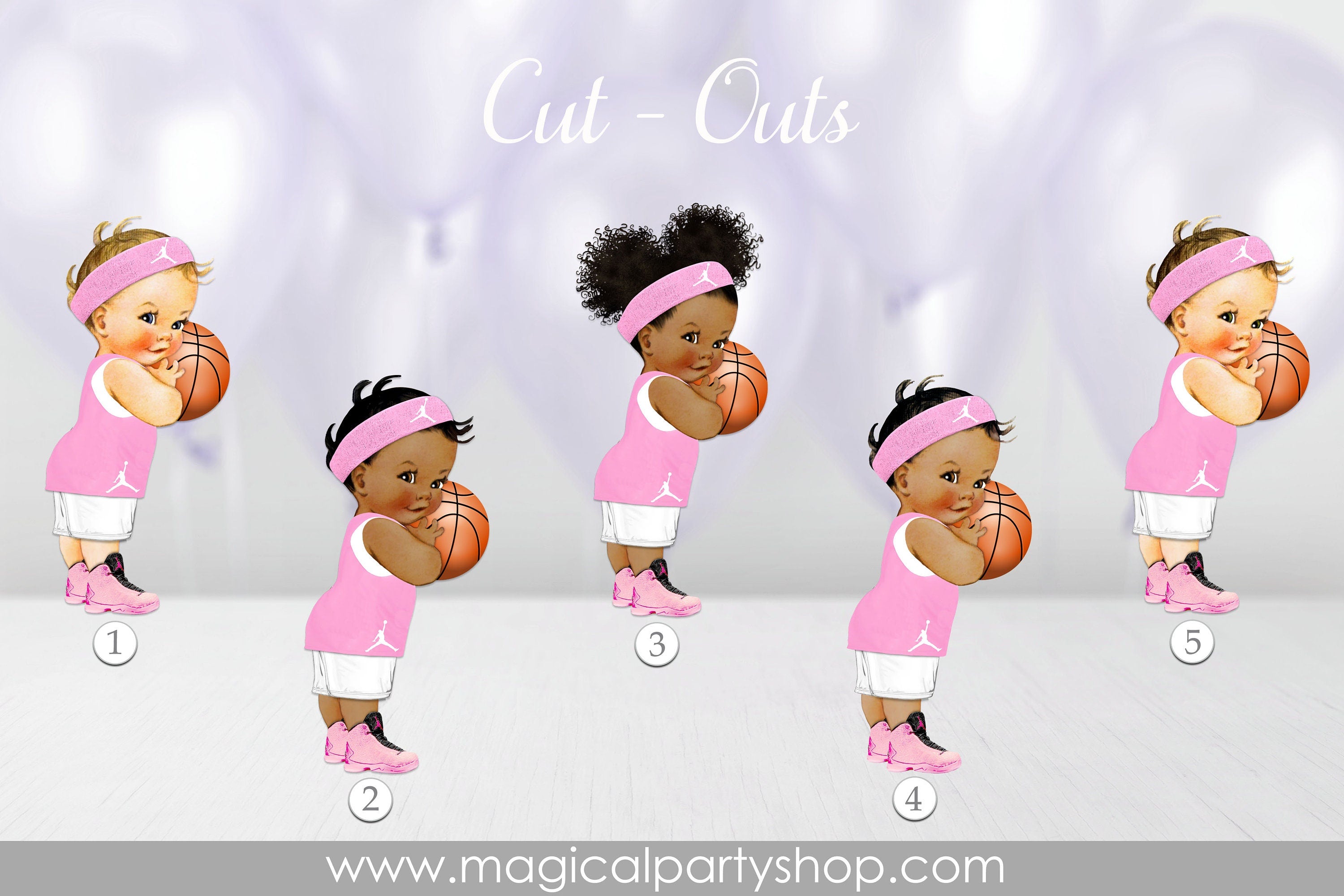 Baby Shower Centerpiece Princess Basketball Pink Gender Reveal | Vintage Baby Girl African American