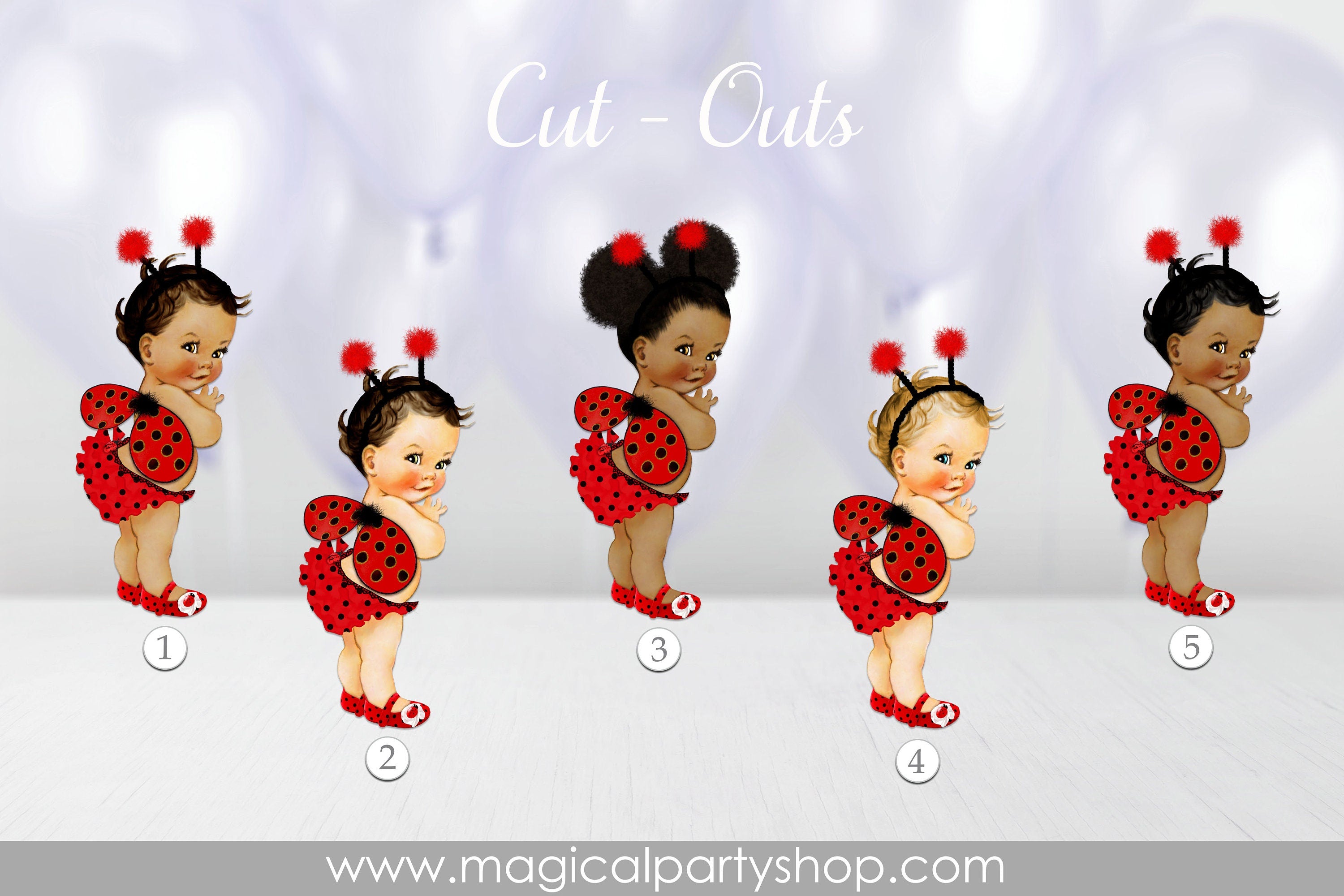 Baby Shower Centerpiece Princess Ladybug | Vintage Baby Girl African American | Ladybug First Birthday | Ladybug Party | Ladybug Baby Shower