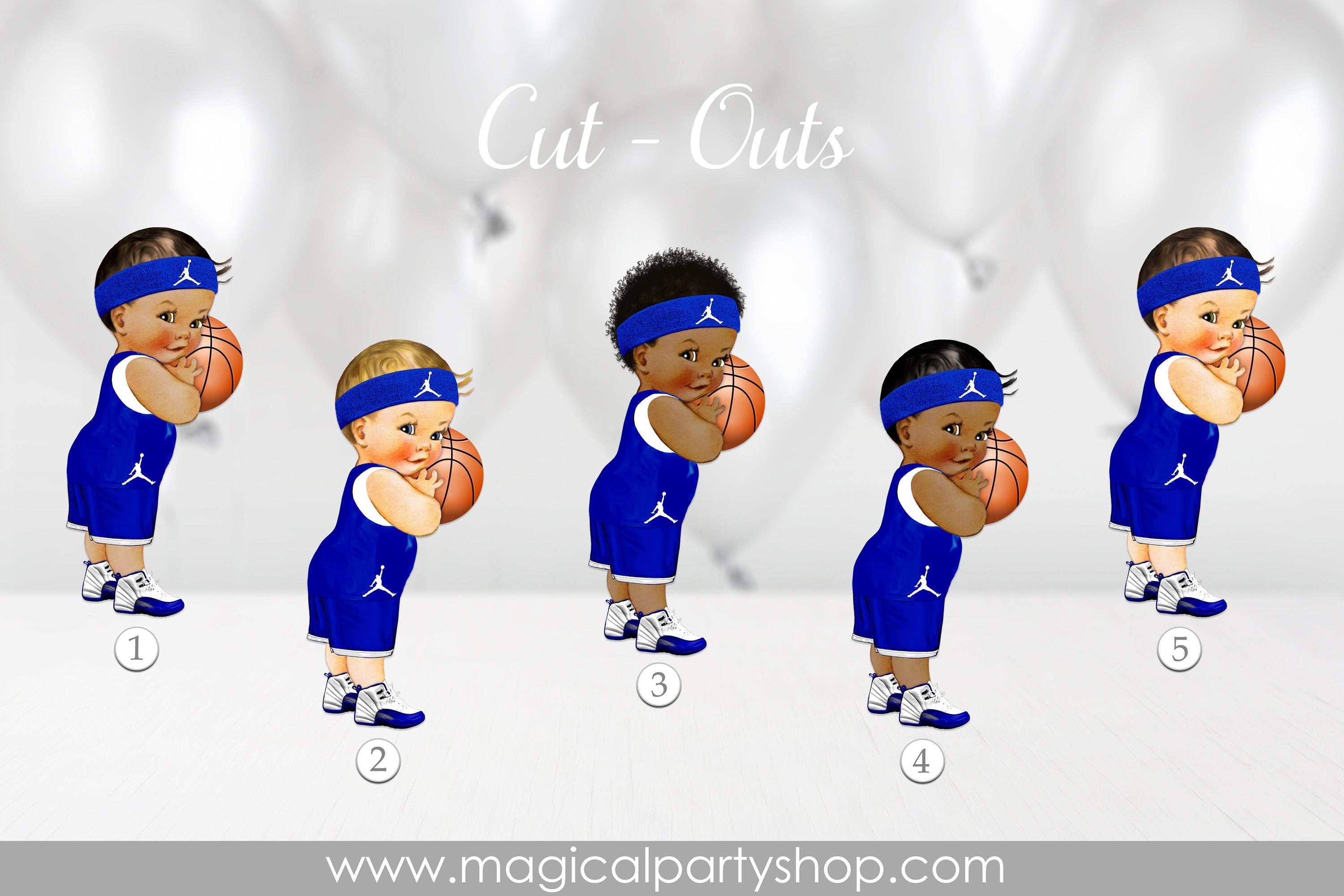 Royal Blue Prince Basketball African American | Royal Blue Baby Shower Cupcake Toppers | Royal Blue Prince Centerpiece