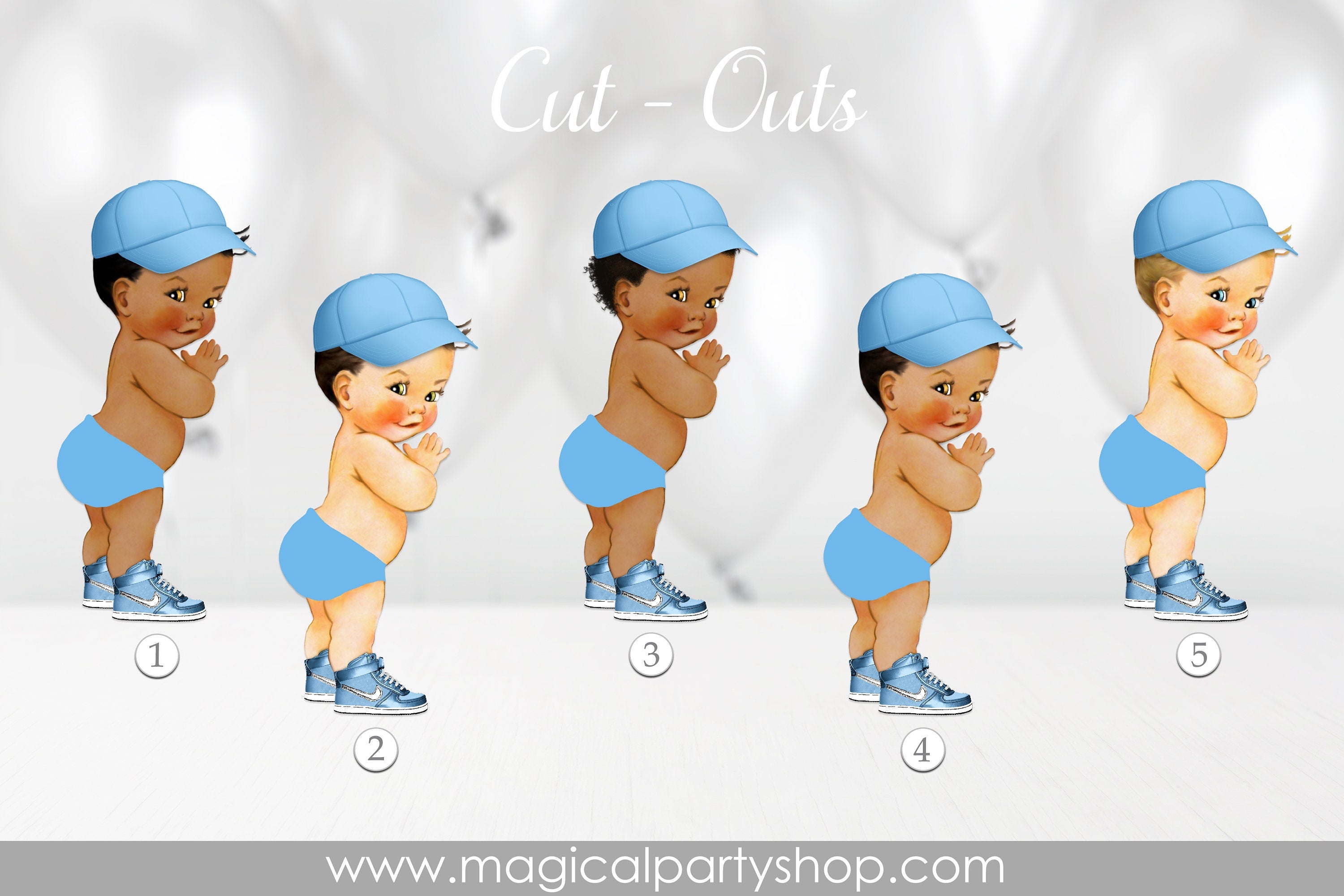 Royal Blue Prince African American | Royal Blue Baby Shower Cupcake Toppers | Royal Blue Prince Centerpiece | Baseball Cap | Blue