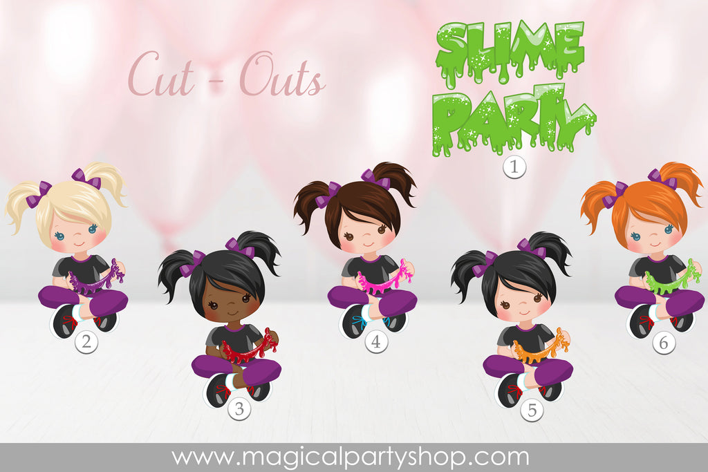 Slime Cupcake Toppers | Slime Centerpiece | Slime Party Decorations
