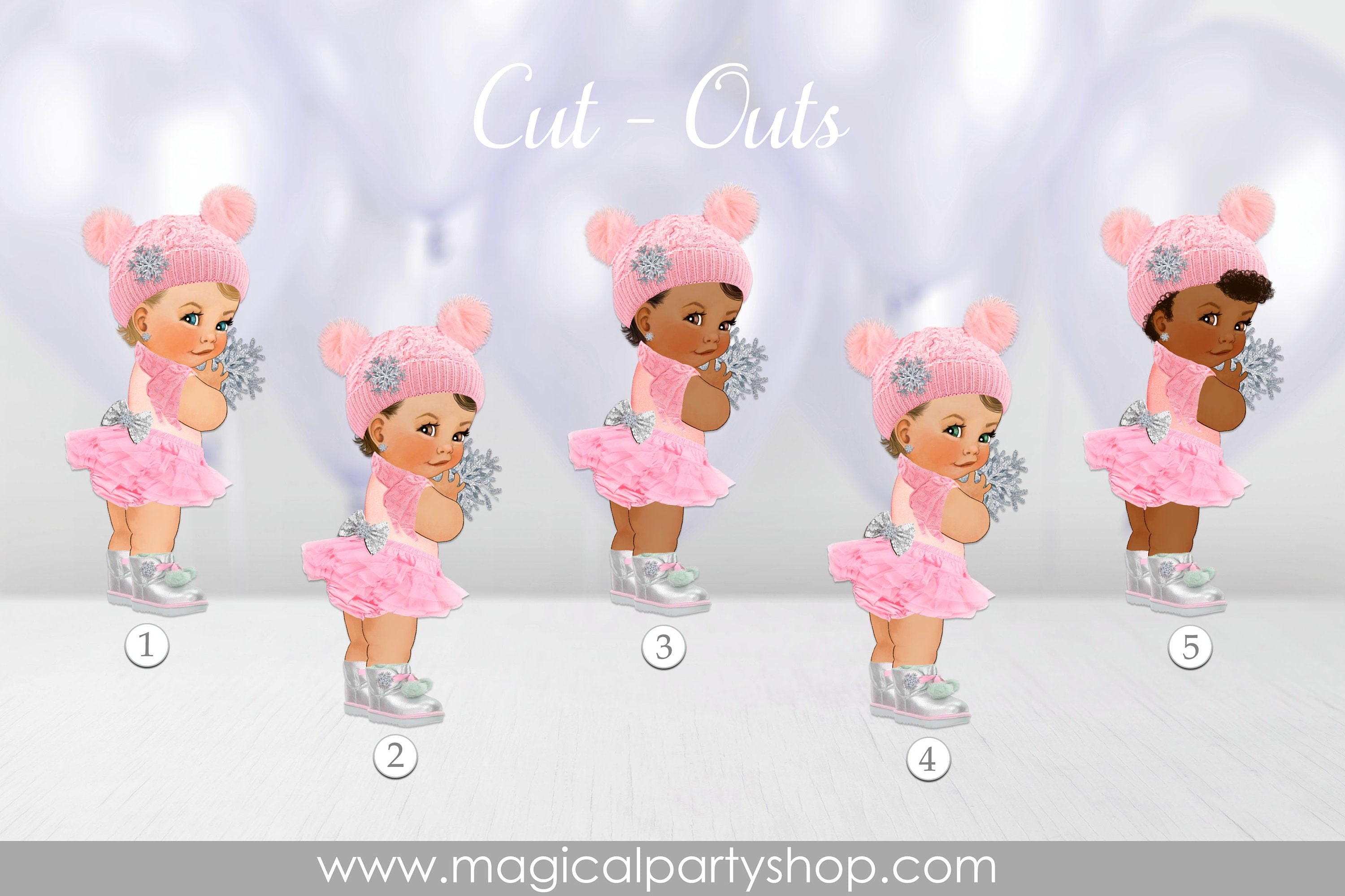 Baby Shower Winter Wonderland | Centerpiece Princess Skirt Ruffles  | Vintage Baby Girl African American | Winter Princess White Fur Cape