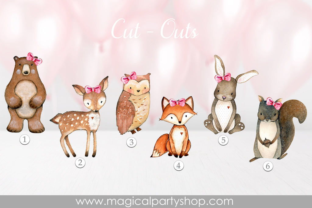 Woodland Baby Shower Centerpiece | Woodland Party Decor | Woodland Cupcake Toppers | Girl Baby Shower | Wild One Birthday | Forest Animals