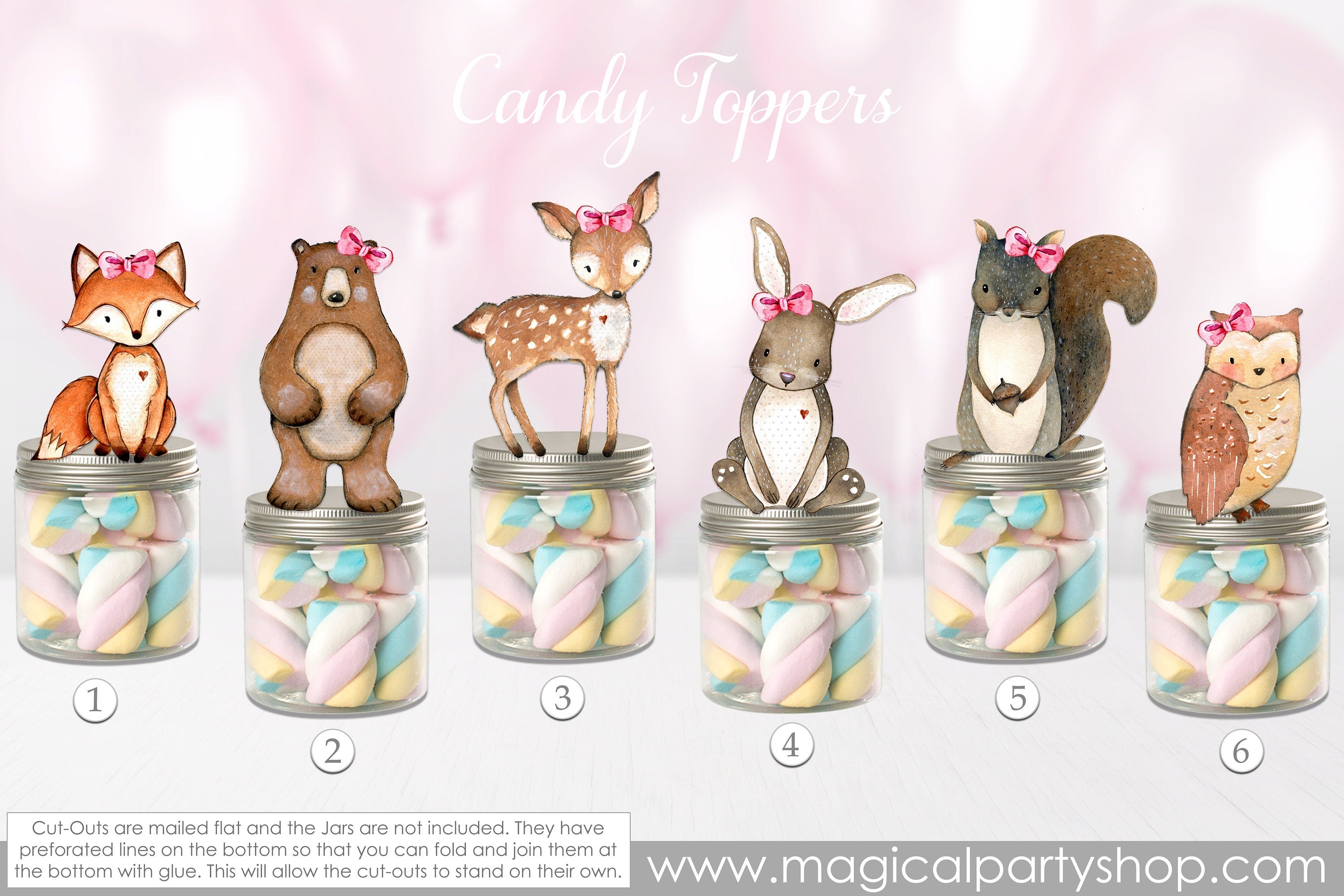 Woodland Baby Shower Centerpiece | Woodland Party Decor | Woodland Cupcake Toppers | Baby Shower | Wild One Birthday | Party Favors | Girl