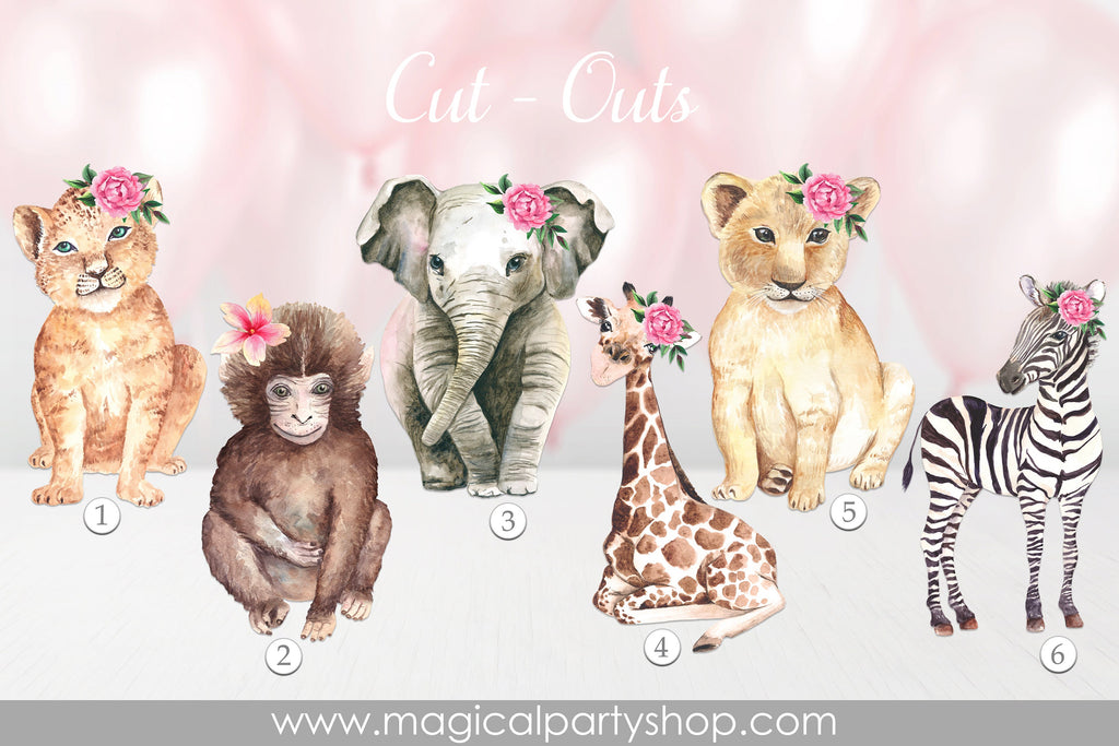 Animal Baby Shower Centerpiece | Animal Party Decor | Animal Cupcake Toppers | Wild One Party | Its a Girl Animal Baby Shower | 1st Birthday