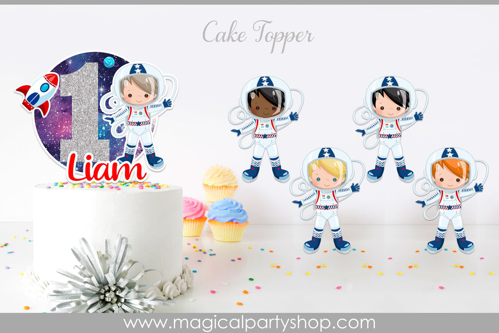 Galaxy of Stars Cake Moon and Stars Cake Topper Outter Space Cake topper | Outter Space Party | Galaxy Party Astronaut Cake Topper