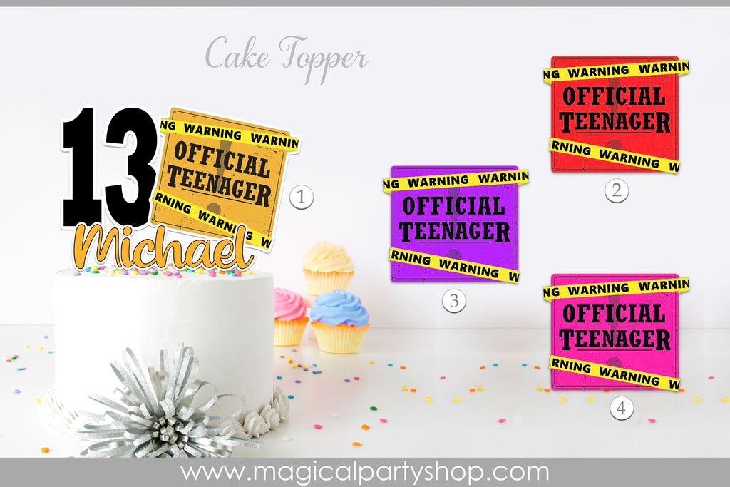 Official Teenager Cake Topper | 13th Birthday Cake Topper| 13 Cake Topper | Thirteenth Birthday Party Table Decorations