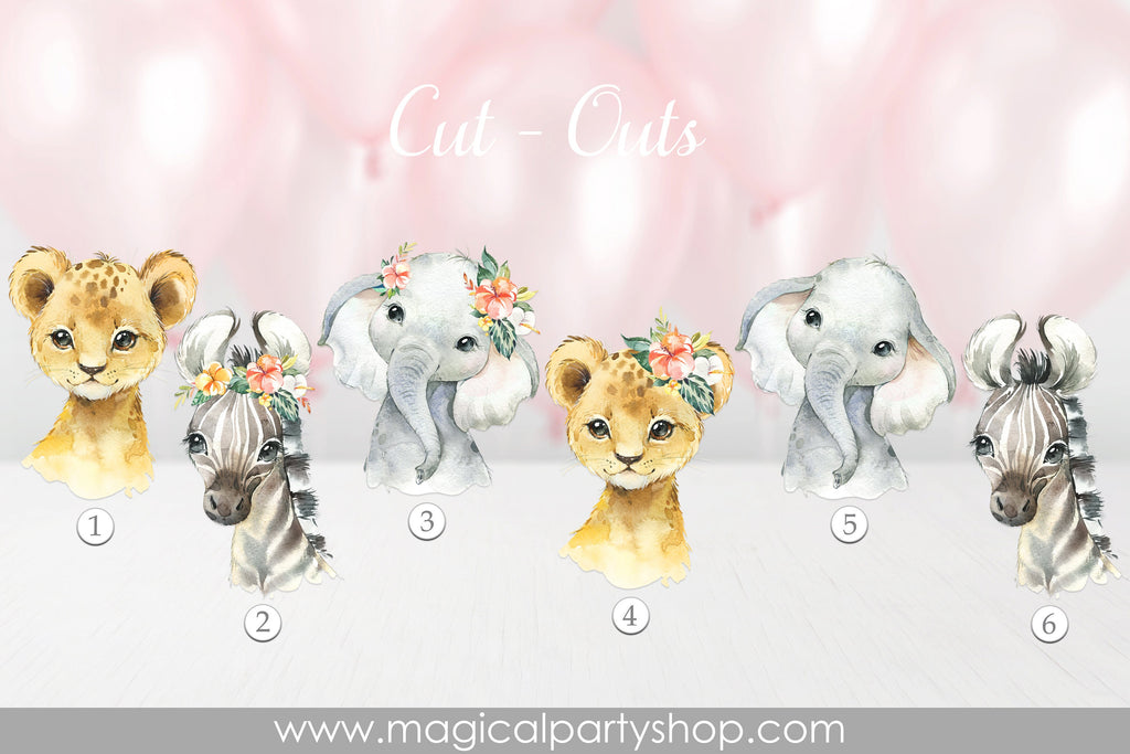 Animal Baby Shower Centerpiece | Animal Party Decor | Animal Cupcake Toppers | Wild One Party | Its a Girl Animal Baby Shower | 1st Birthday