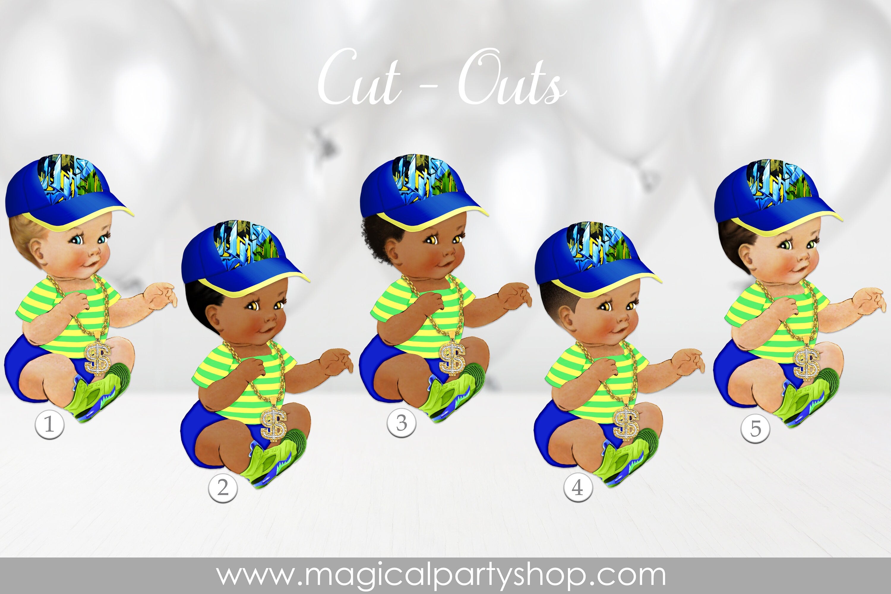 African American | Royal Blue Baby Shower Cupcake Toppers | Blue Prince Centerpiece | Its a Boy | Baby Shower | Blue and Green
