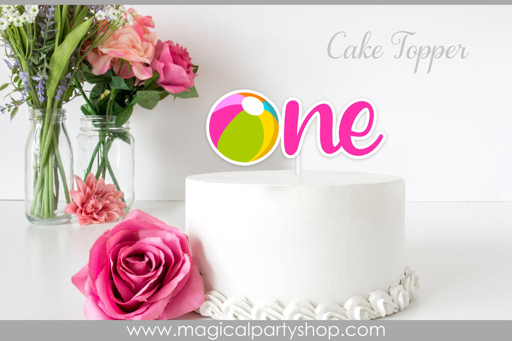 Beach Ball Cake Topper | Centerpiece | Pool Party | Beach Ball Cake Toppers | Pool Party | First Birthday | Turning Two | Girls Birthday