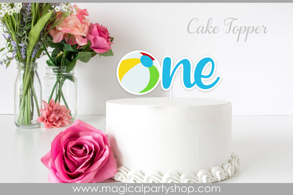 Beach Ball Cake Topper | Centerpiece | Pool Party | Beach Ball Cake Toppers | Pool Party | First Birthday | Turning Two | Boys Birthday
