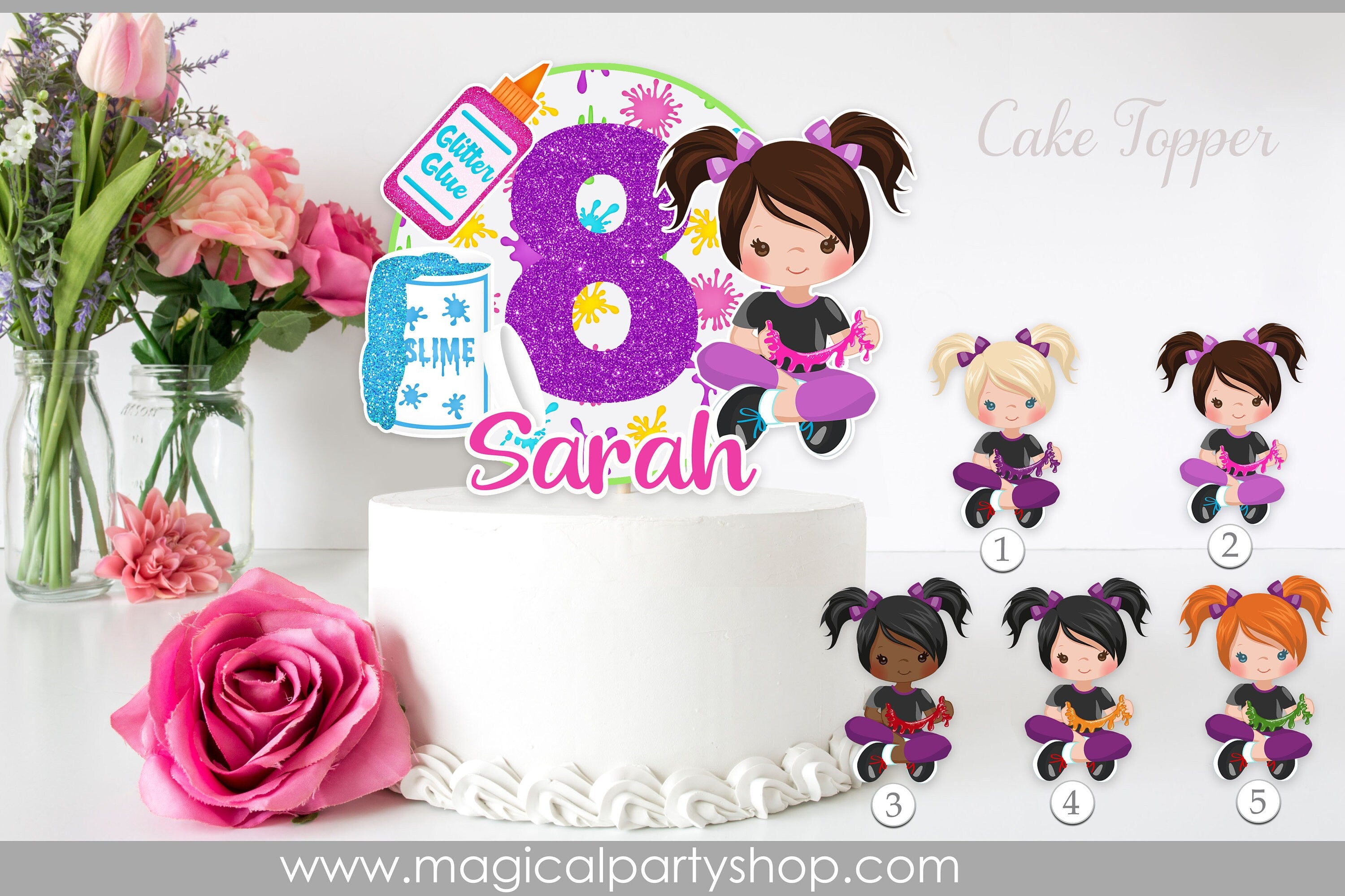 Slime Girl Cake Topper | Slime  Cake Topper | Slime  Centerpiece | Slime  Party Decorations | Slime  Birthday Party Supplies