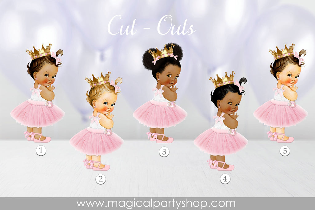 Baby Shower Centerpiece Princess Pink and Gold | Vintage Baby Girl African American