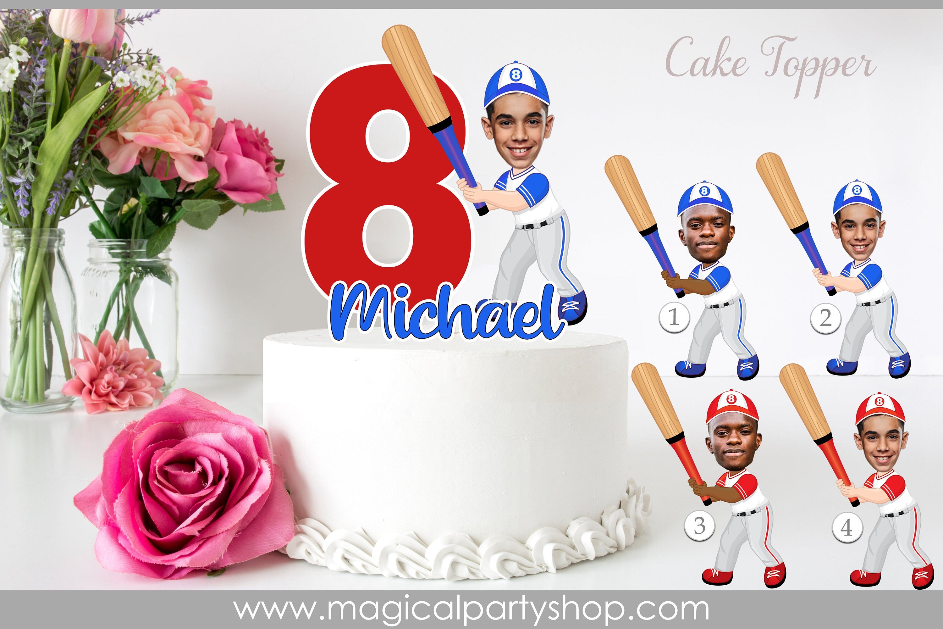 Baseball Cake Topper | Baseball Boy Cake Topper | Face Photo Cake Topper | Baseball Birthday | Baseball Party | Sports Birthday Party