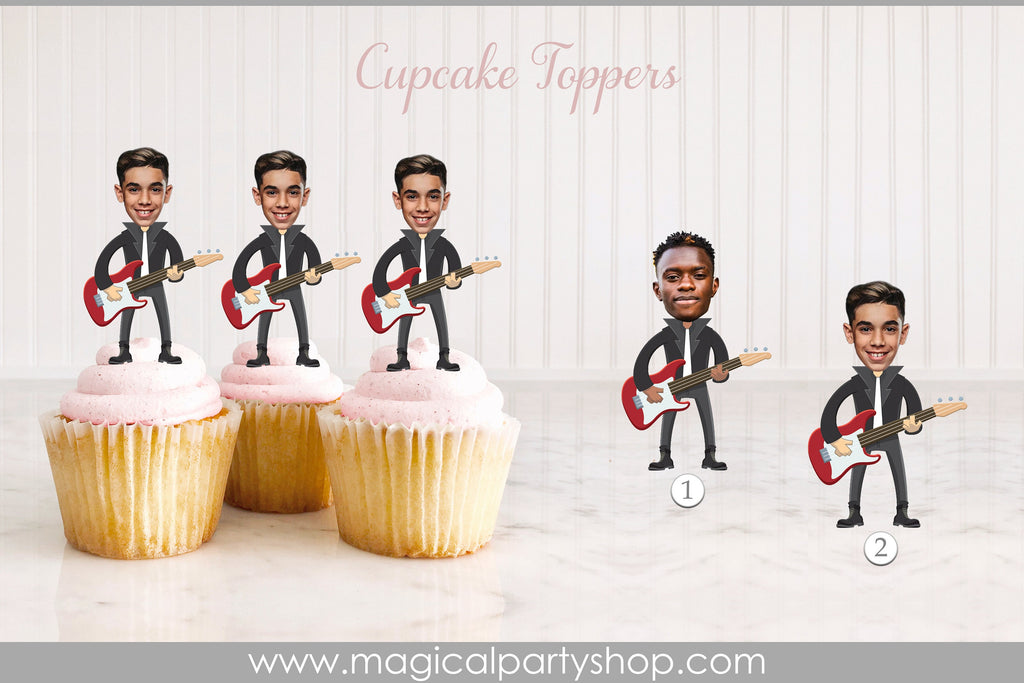 Rockstar Photo Cupcake Toppers | Rock'n Roll Cupcake Toppers | Rock Star Birthday | Rock Cupcake Toppers | Music Party Centerpiece