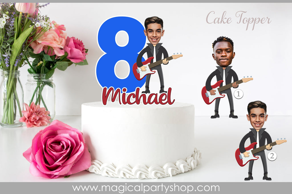 Rockstar Photo Cake Topper | Rock'n Roll Cake Toppers | Rock Cake Toppers | Music Party Rock Star Birthday Party