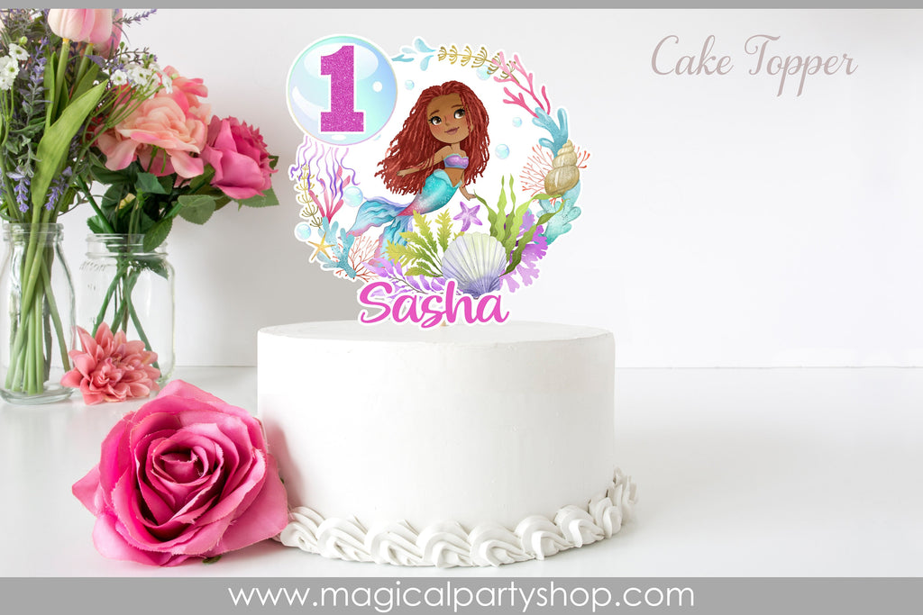 Mermaid Cake Topper | Mermaid Birthday Party | Mermaid Birthday Party | Mermaid Dark Skin | Mermaid Light Skin | Pool Party