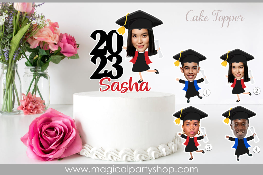 Graduation Photo Cake Topper | Class of 2023 | Graduation Party Decorations | Graduate Party Favors | Graduation Cake