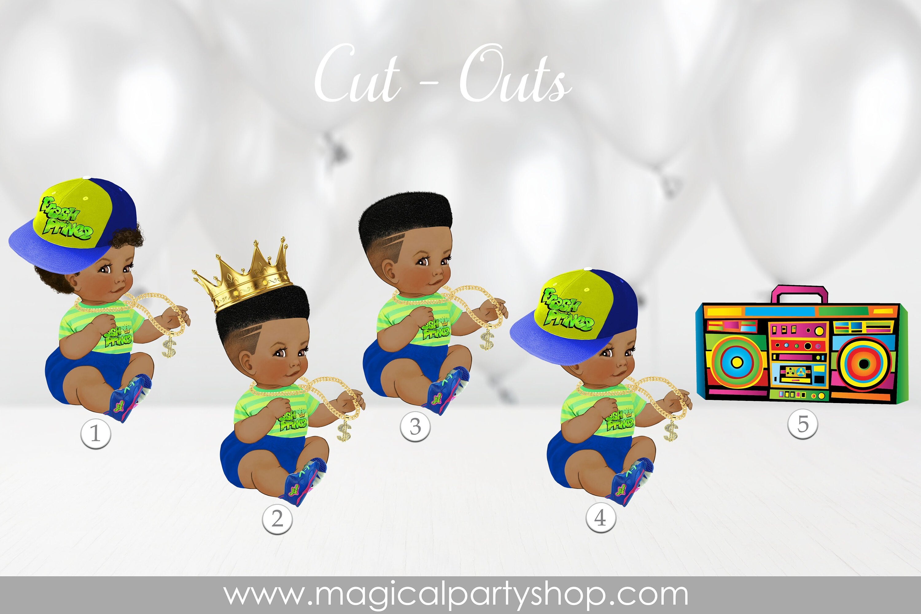 Fresh Baby | African American | Royal Blue Baby Shower Cupcake Toppers | Blue Prince Centerpiece | Its a Boy | Baby Shower | Blue and Green