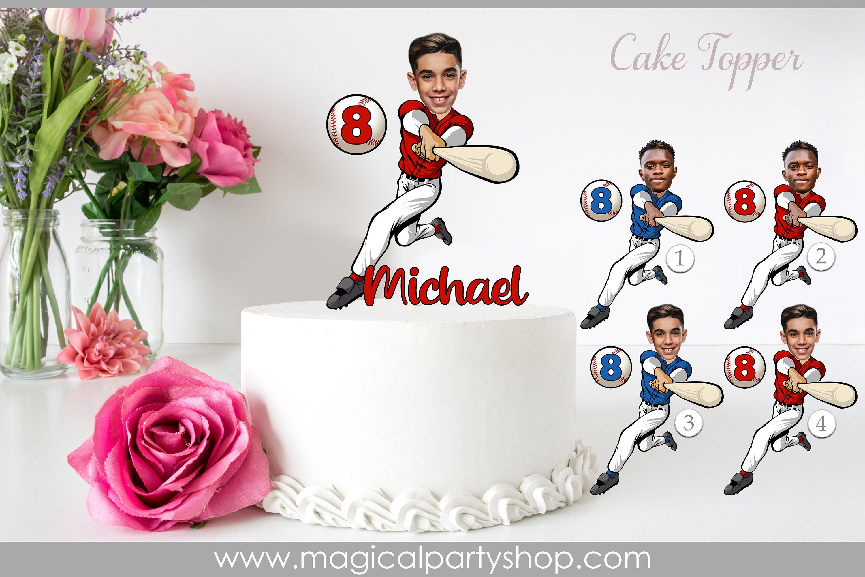 Baseball Cake Topper | Baseball Boy Cake Topper | Face Photo Cake Topper | Baseball Birthday | Baseball Party | Sports Birthday Party