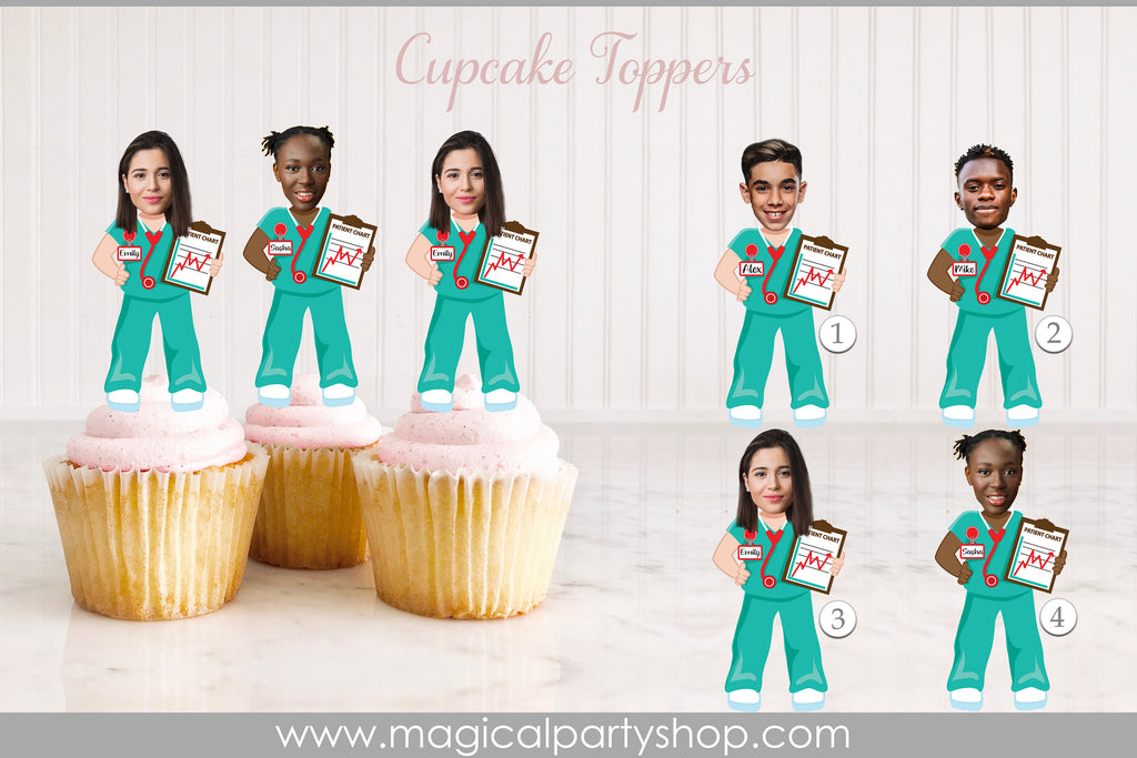 Nurses and Doctors Party Cupcake Toppers | Nurse Party Decorations | Photo Cupcake toppers | Nursing School Graduate | Retirement Cupcakes