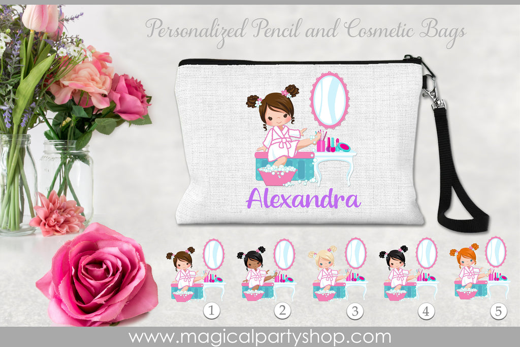 Spa Cosmetic Bag | Personalized Spa Bag | Spa Party | Spa Party Favors | Spa Party Decor | Spa Make Up Bag | Spa Birthday Party