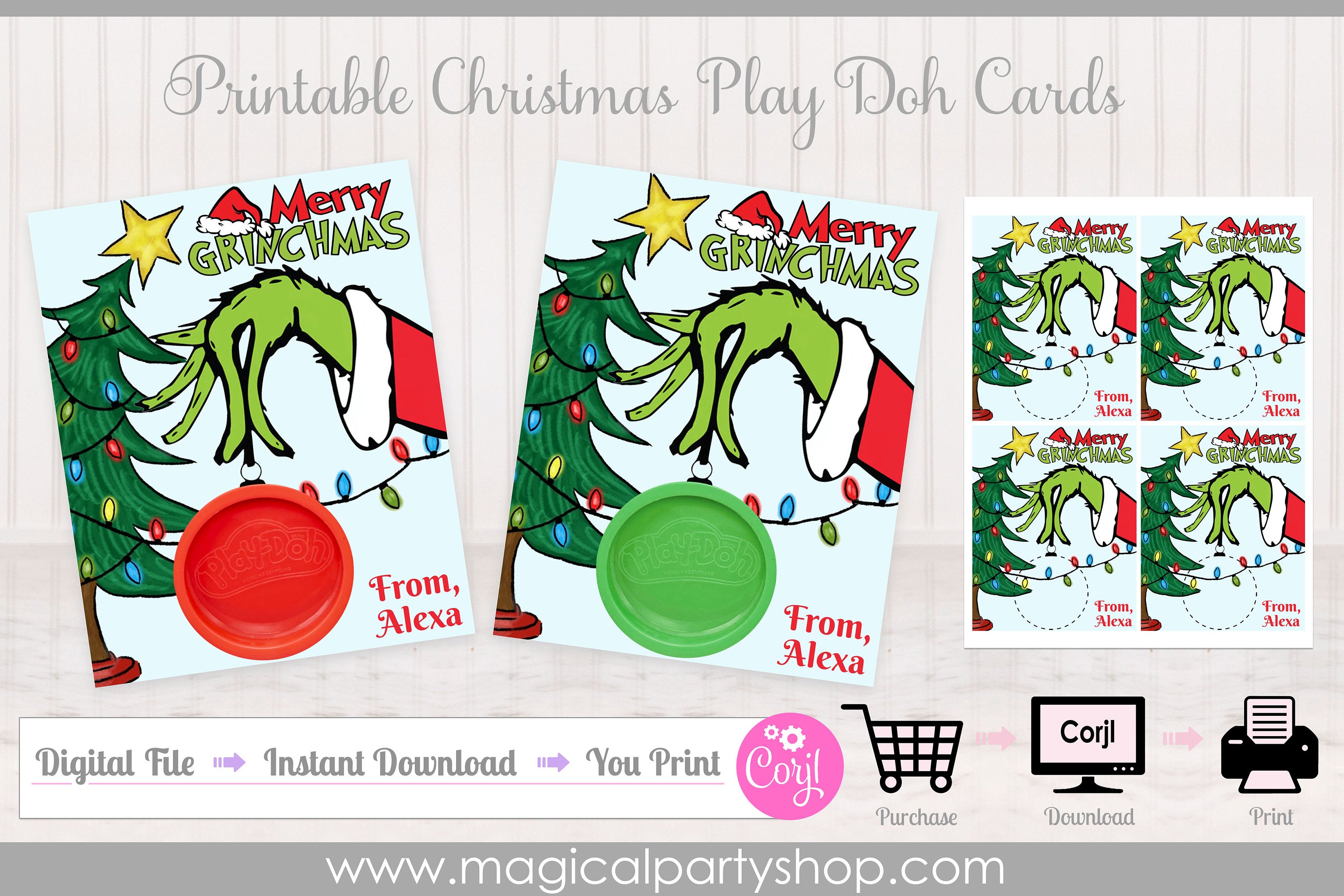 Christmas Playdoh Favors Christmas Cards | Class Christmas Party | Class Party | Play-Doh Christmas Gift| Instant Download | Party Favor