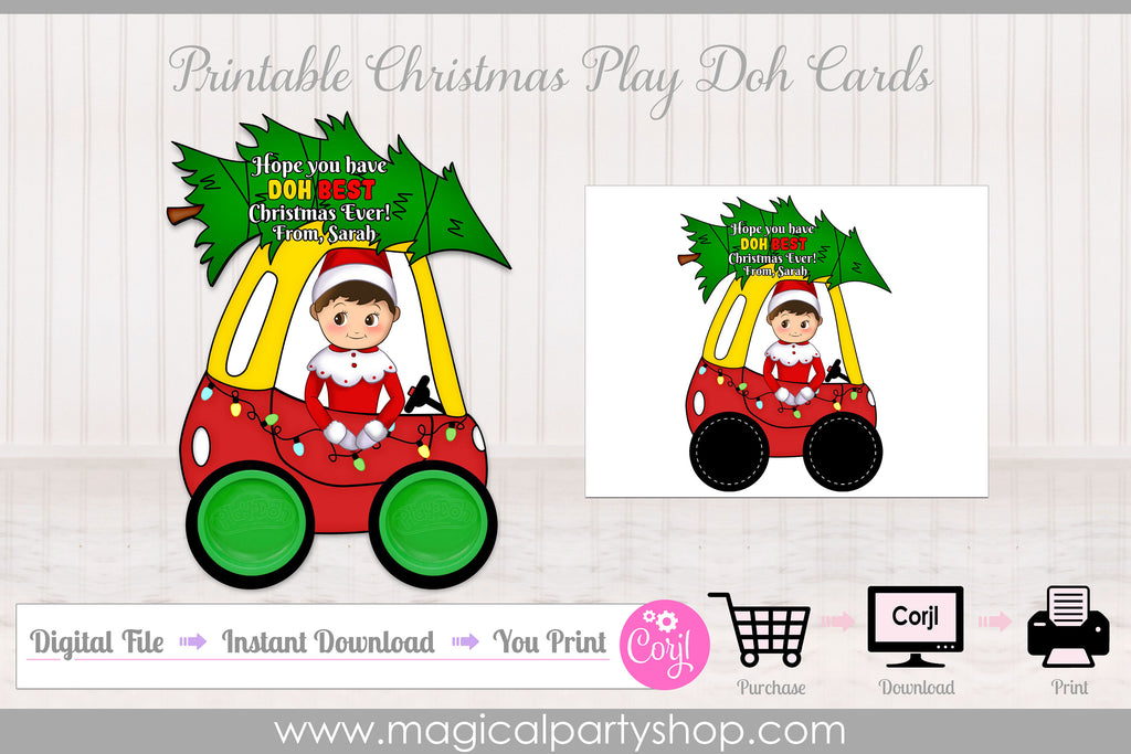 Christmas Playdoh Favors Christmas Cards | Class Christmas Party | Class Party | Play-Doh Christmas Gift| Instant Download | Party Favor