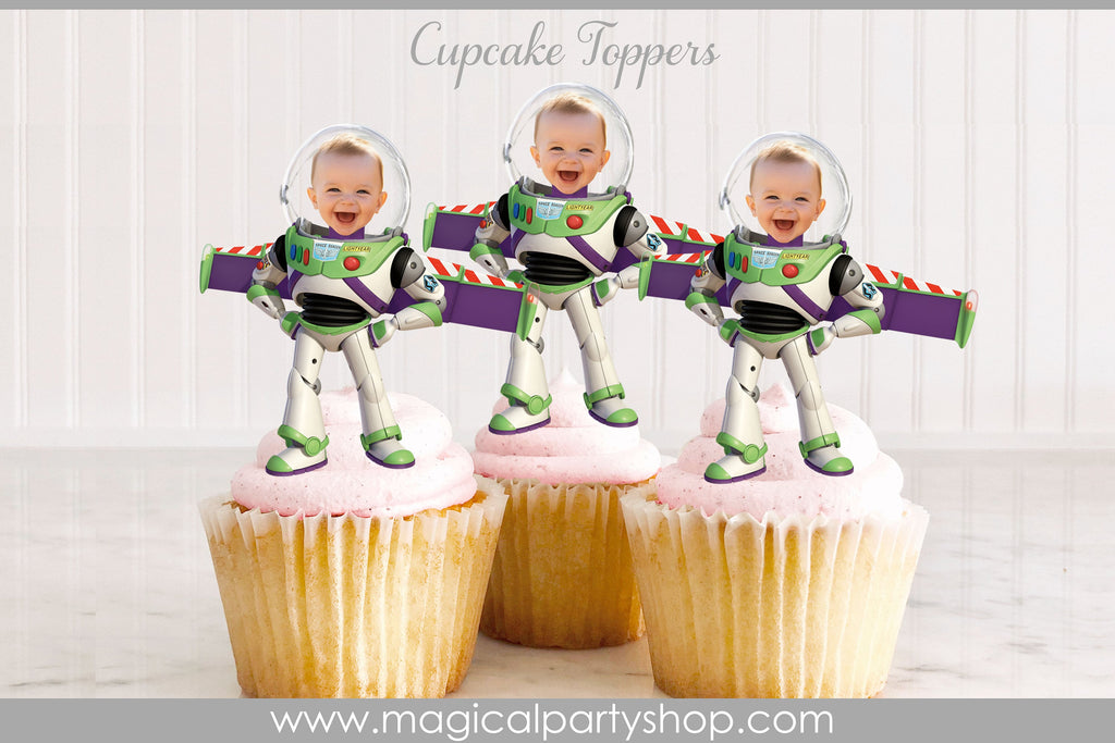 Space Moon Cupcake Toppers | Astronaut Photo Cupcake Topper | Photo Face Cupcake Topper | Boy Girl Galaxy Party | Galaxy of Stars Cupcake