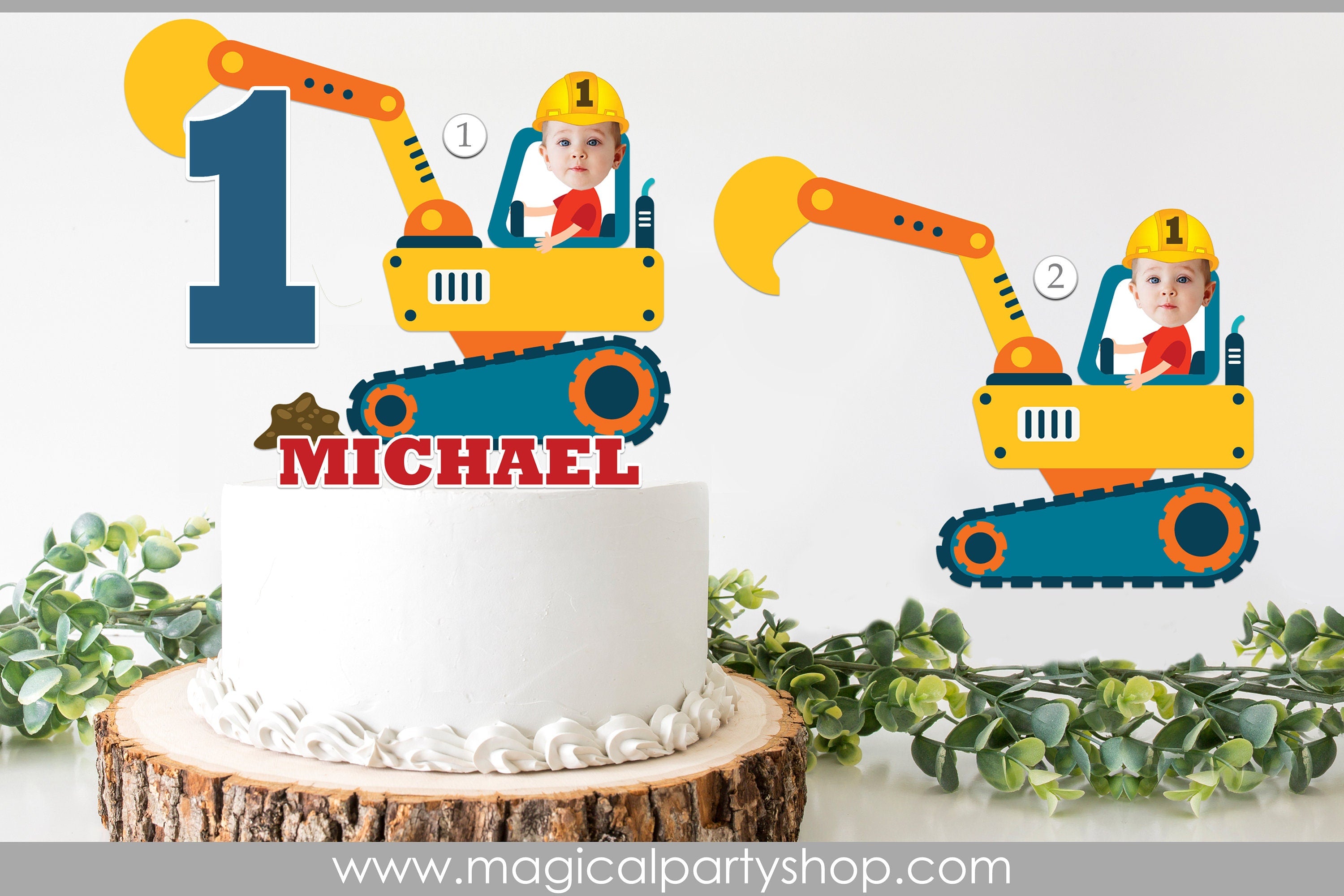 Construction Birthday Cake Toppers | Photo Cake Toppers | Construction | Construction Birthday | Construction Party Decorations