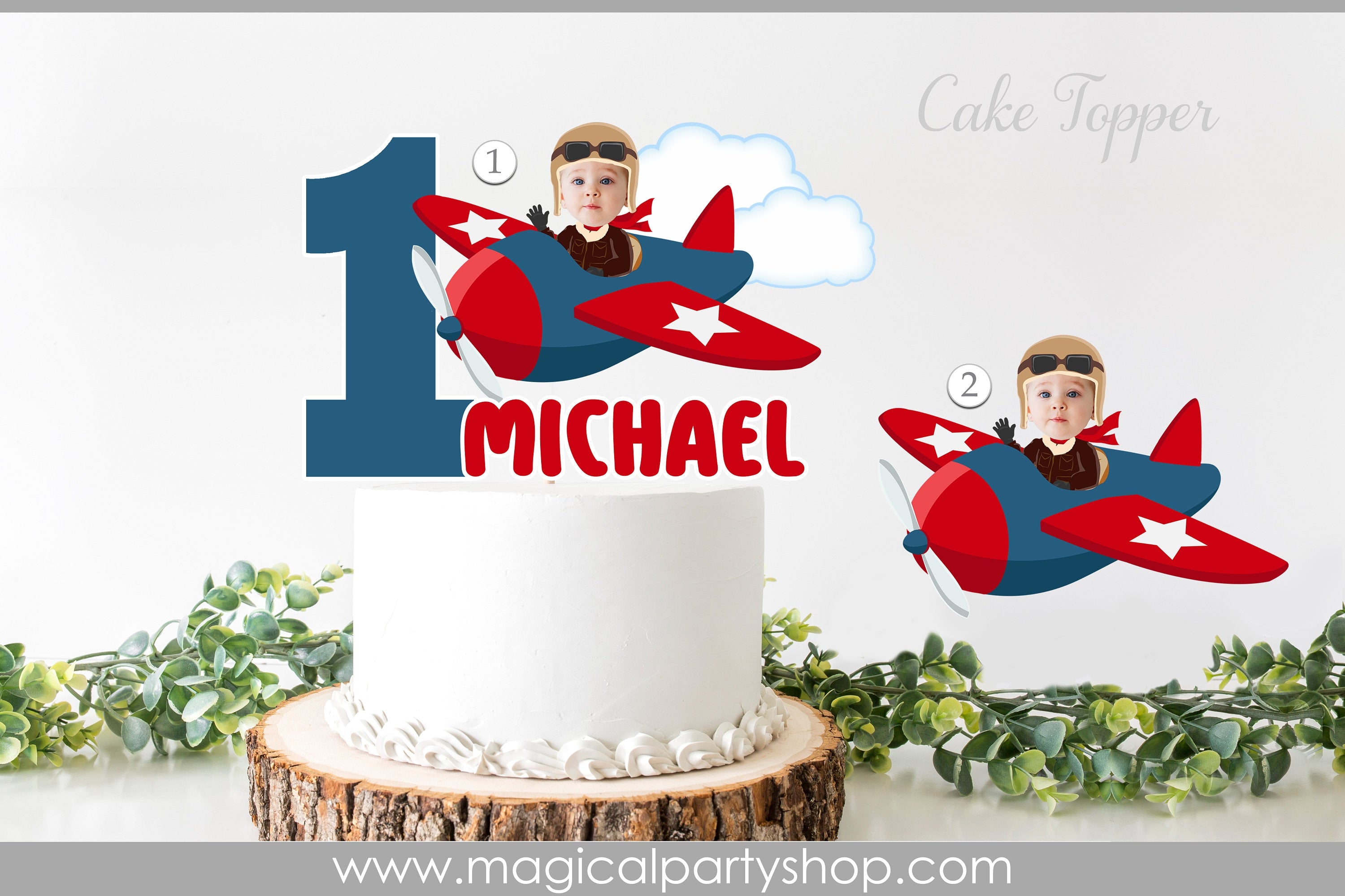 Airplane Birthday Cake Toppers | Photo Cake Toppers | Aviator | Airplane Birthday | Airplane Party Decorations | First Birthday Party